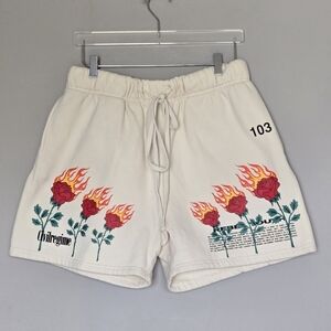Civil Regime Limited Edition Sweat Shorts Cream Streetwear Urban Hip Hop Size XL
